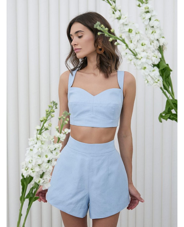 Топ изо льна blue