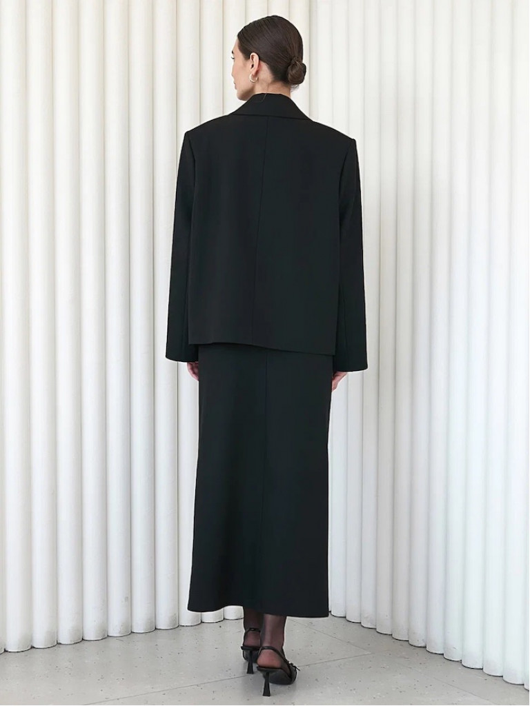 Жакет двубортный короткий black