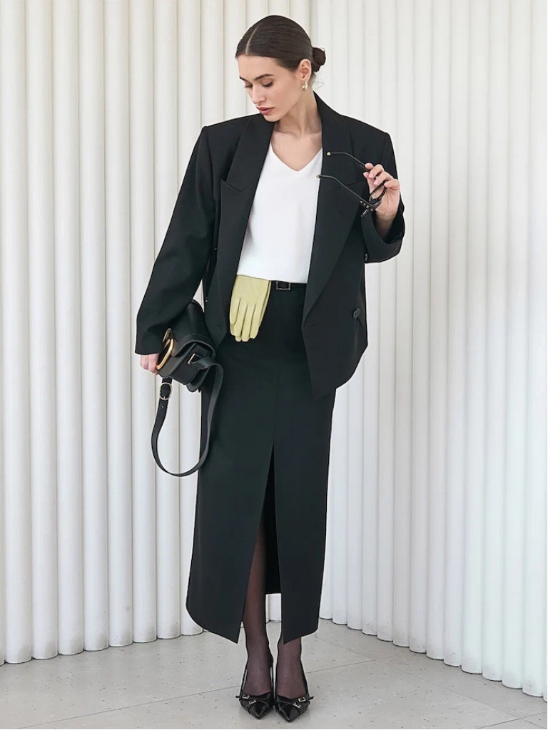 Жакет двубортный короткий black